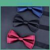 Men Red Singlecolor Doublelayer Bow Tie For Business And Celebration Attire