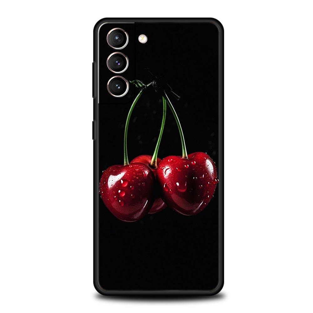 Cherries Cherry Fruit Phone Case For Samsung Galaxy S24 S23 S22 Ultra S20 S21 FE 5G S10 S9 Plus S10E S8 S7 Edge Silicone Cover
