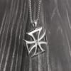 Vintage Templar Cross Necklace for Men Women Crusader Paladin Spiritual Lord's Prayer Pendant