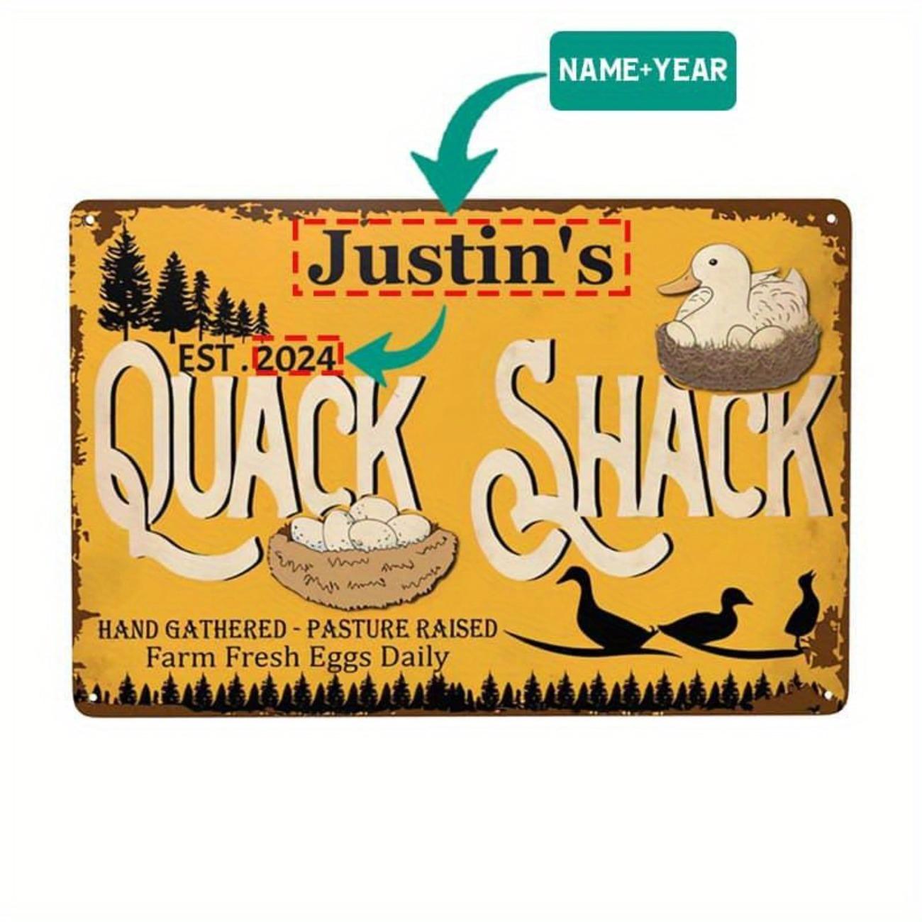 

1pc Custom Duck Quack Shack Metal Sign Personalized Farmhouse Kitchen Wall Decor белый