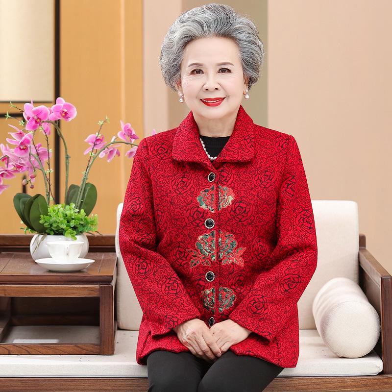

Vintage Spring Tang Suit Jacket for Middle-Aged and Elderly Women 3XL (115-130 lbs)