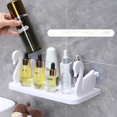 Mensola a forma di cigno per uso domestico, rimovibile, senza perforazione, per cucina, bagno, mensola multifunzionale, supporto per appendiabiti