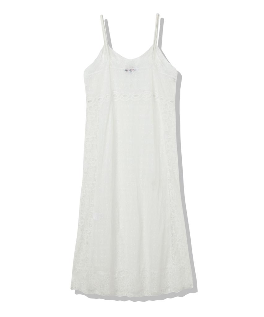 PENFIELD Crochet Mix Long Dress White_Fs2Ws52F