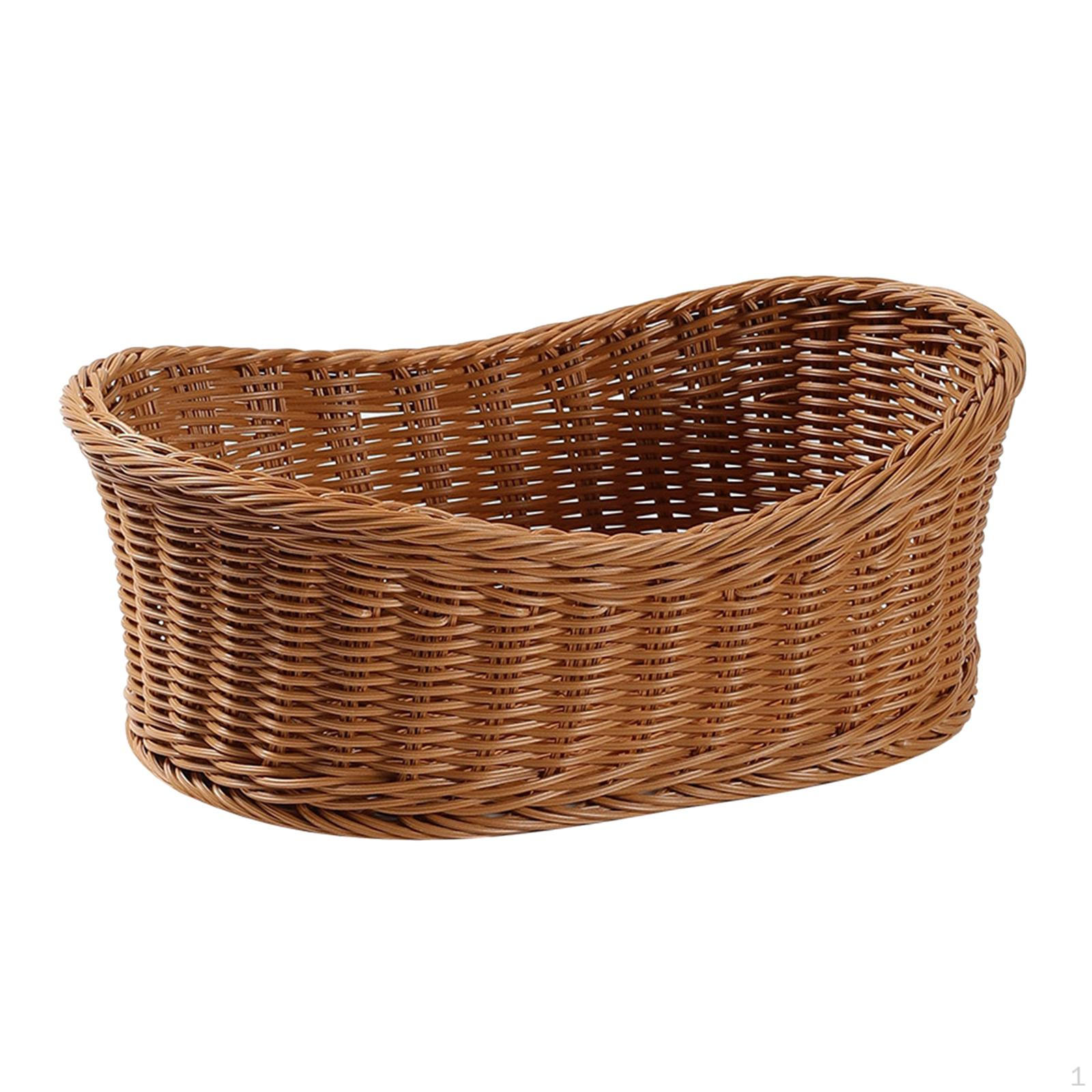 

Bread Serving Basket Food Tray Tabletop Organizer Woven Fruit for Kitchen Table