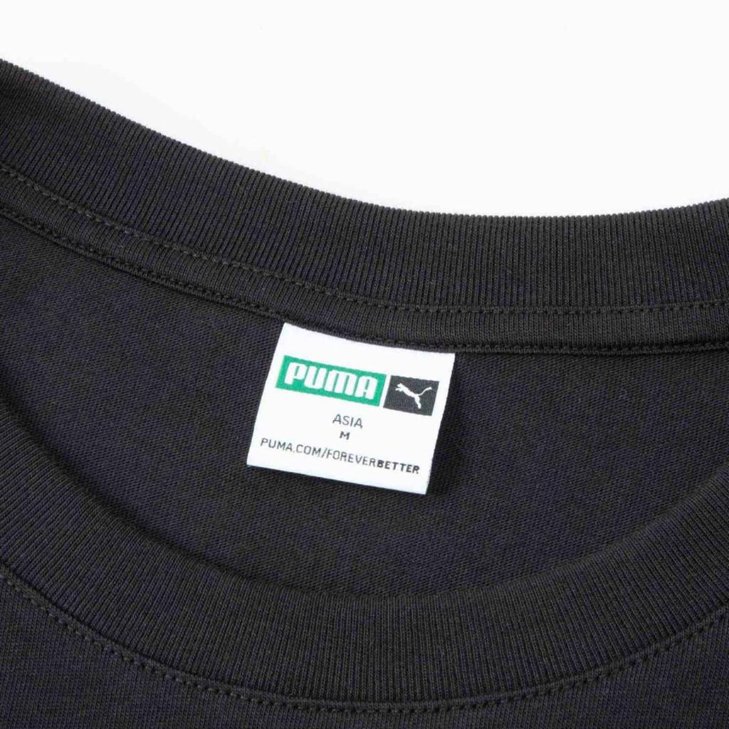 Puma Classics Box Logo Tee Unisex Tops Black 626882-01