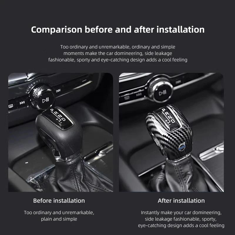 Car Badge Knob Handle Cover Gear Head Shift Emblem Stickers Decoration Decal Interiors For Volvo XC90 XC60 S60 V60 XC40 S90 V90