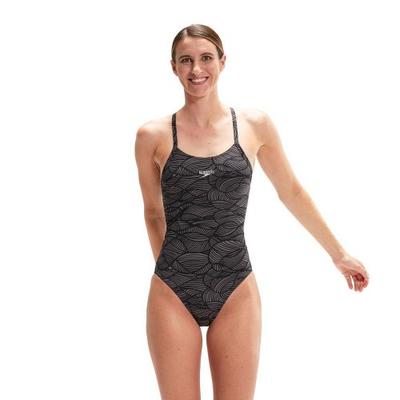 Womens/Ladies All-Over Print Cross Back One Piece Swimsuit