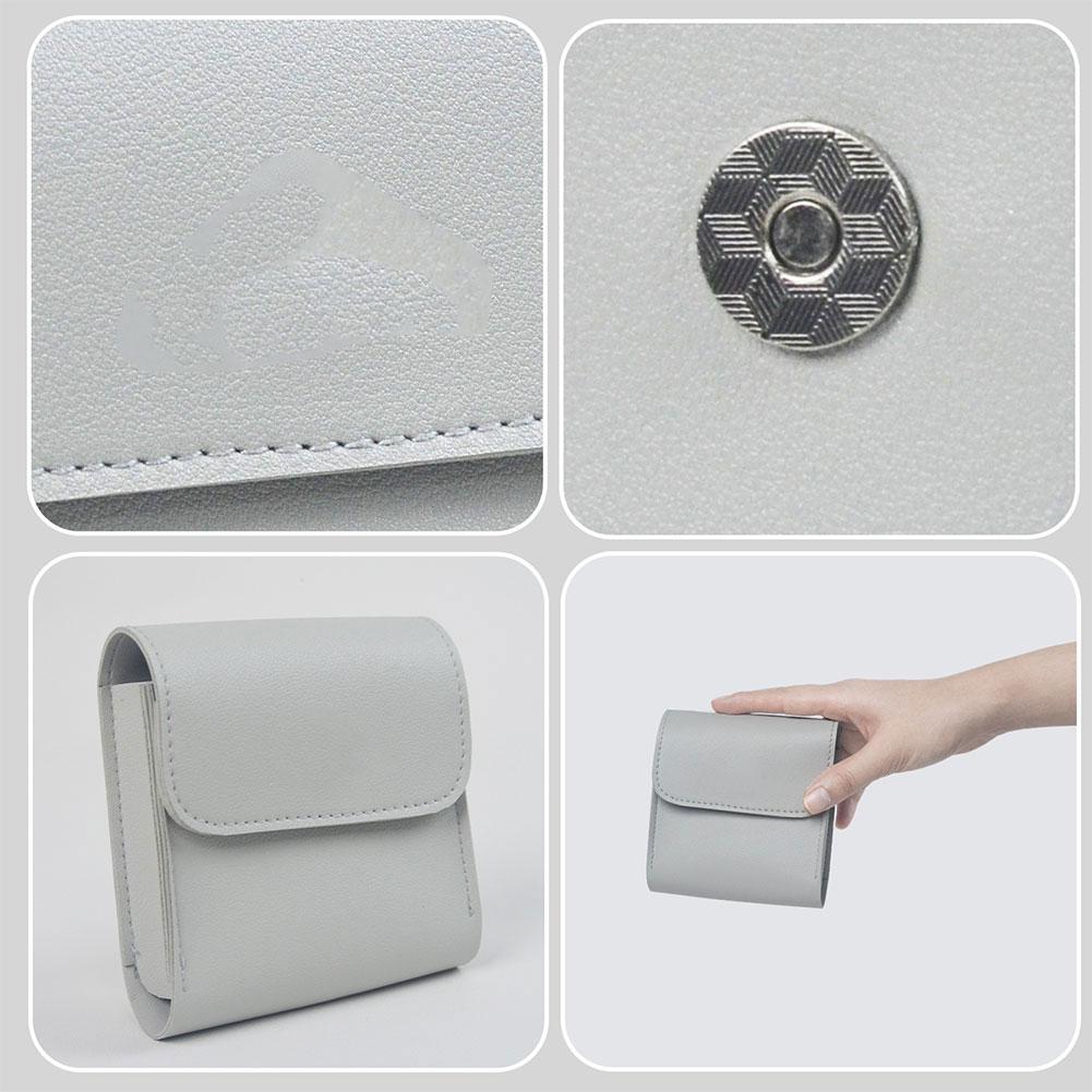 For ANBERNIC RG35XXSP Classic Folding Clamshell Handheld Console Storage Bag PU Leather Storage Bag Game Console Storage Bag
