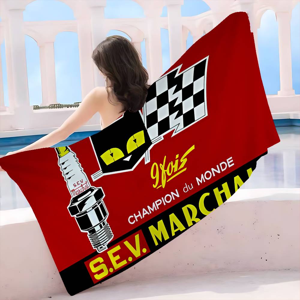 S-E-V M-Marchals Brand Microfiber Printed Beach Towel Mountain Climbing Yoga Beach Swimming Running Absorbent Soft Towel
