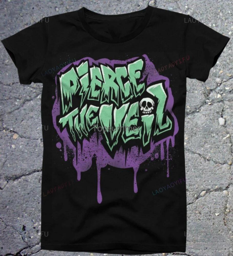 

Винтажная футболка Pierce Veil с принтом черепа, в стиле хип-хоп, рэп, модная, повседневная, уличная, с коротким рукавом, летняя, унисекс, с индивидуальностью 3XL