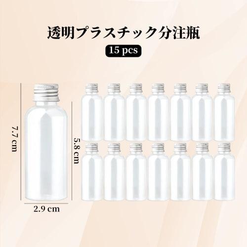 Doyime Small Bottles, Mini Bottles for Small Items (Set of 15) - 30ml Spice Bottles, Condiment Bottles, PET Plastic Storage Containers for Pills, Smal