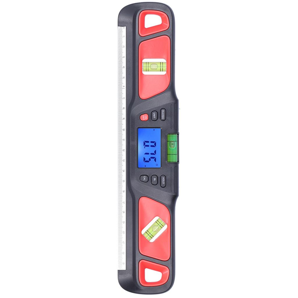High Accuracy Magnetic Spirit Level Levelling Instrument Mini Digital Protractor for Home Decoration Garden WorkRed