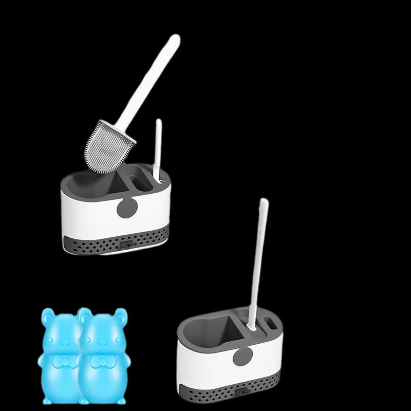 Punch-Free Wall-Mounted Toilet Brush & Cleaner Set