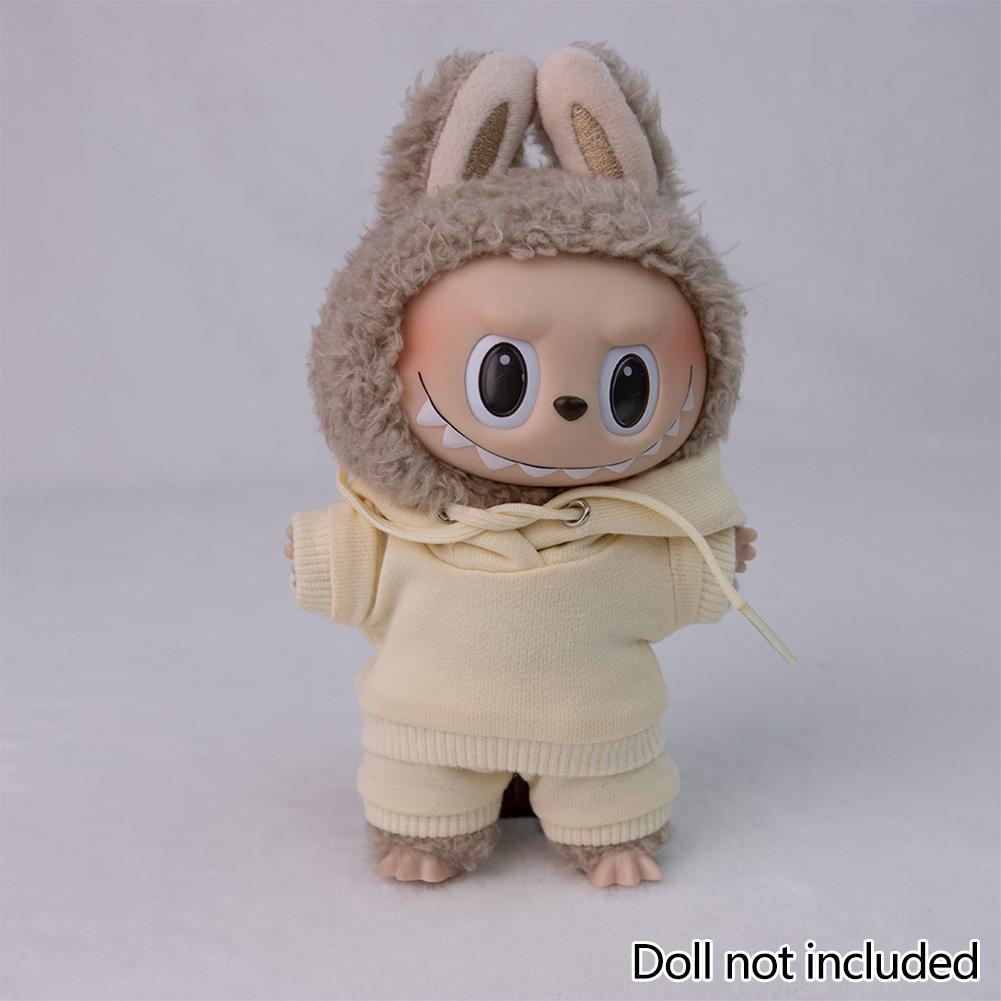 For 17cm Labubu Doll Clothes Fashion Clothes Hoodies Doll Clothes Color Match Hoodies Dolls Accessories Cute Decoration Little Cloths