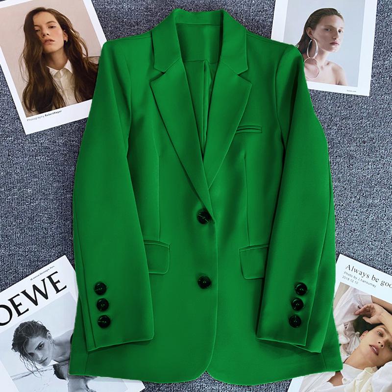 Damen Gelber Blazer im koreanischen Stil mit lockerer Passform und schlankmachender Wirkung - Frühling/Herbst 2025