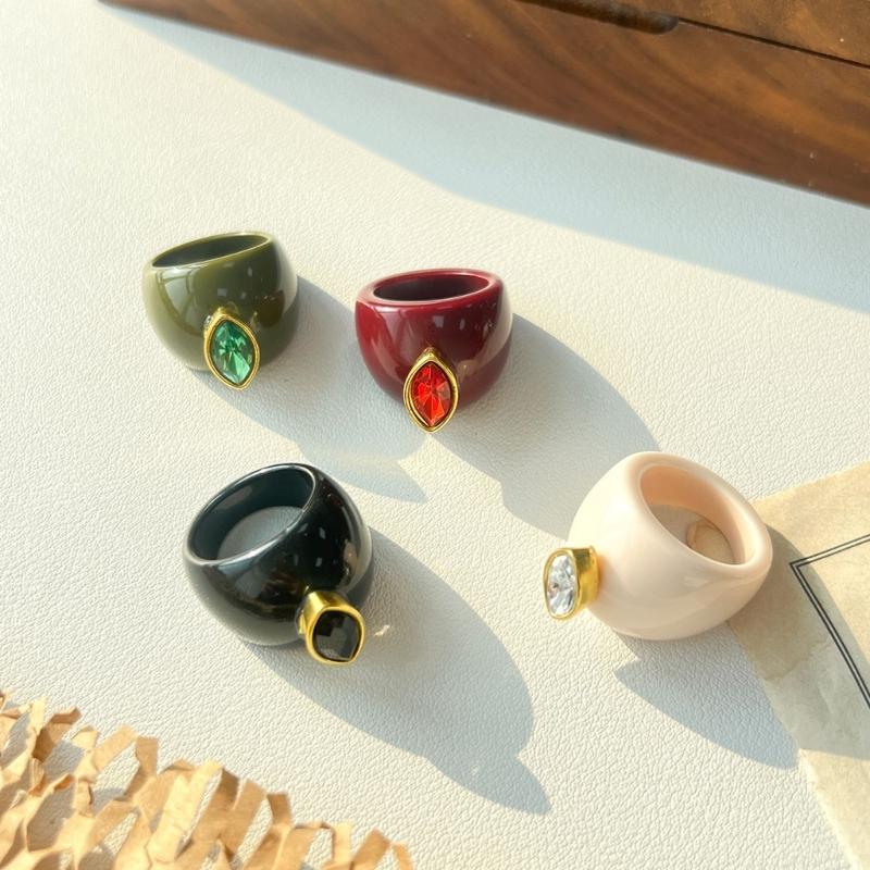 Trendy Colored Zircon Resin Rings Modern Designs For Casual Or Formal Occasions