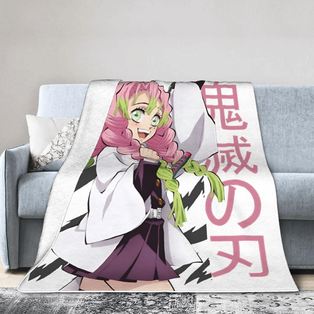 Kimetsu No Yaiba Blanket Cover Shinobu Kocho Fleece Throw Blanket Summer Air Conditioning Decoration Ultra-Soft Warm Bedspread