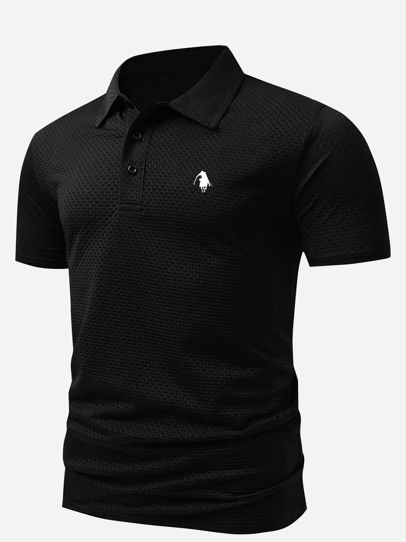 

Мужские повседневные рабочие поло на 3 пуговицы, быстросохнущие, с коротким рукавом, для гольфа, уличные топы L чёрный