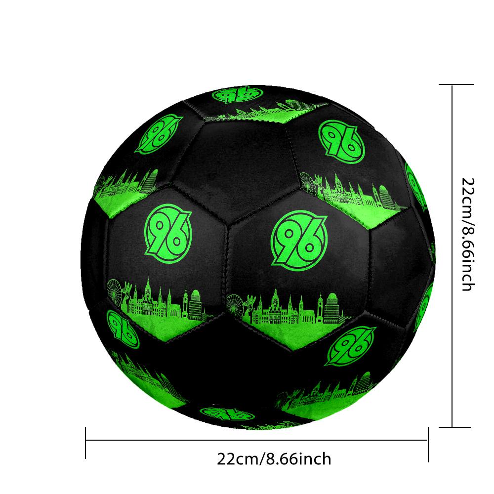 Hannover 96 Indoor Soccer Ball Colorful Machine Stitched PVC Size 5 Team Training Competition Ready Durable High-Bounce Cool Sports Gift