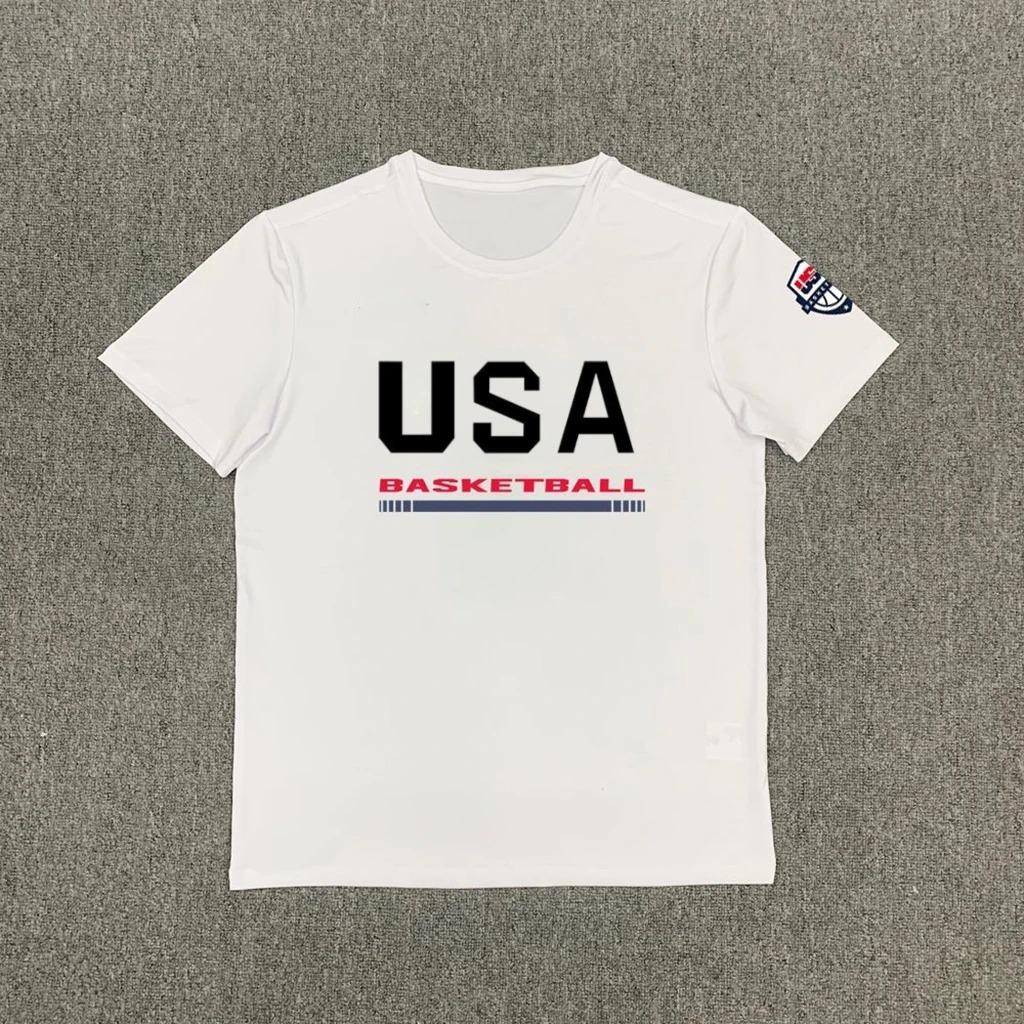 2026 New USA Dream Team T Shirt National Basketball Training Short Sleeve Warm Up Shooting Streetwear Fashion Top Men Clothing