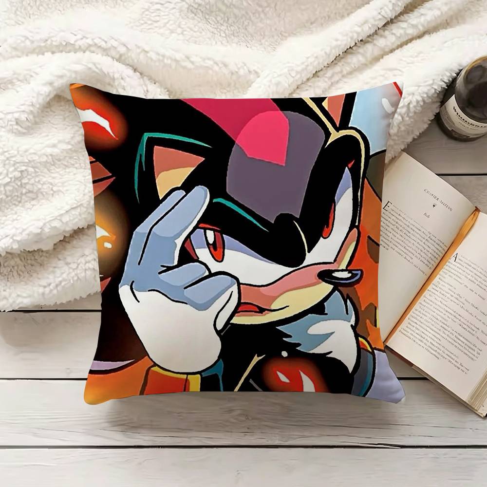 Shadow The Hedgehog Various Sizes Square Pillow Case For Car Home Bedchamber Decor