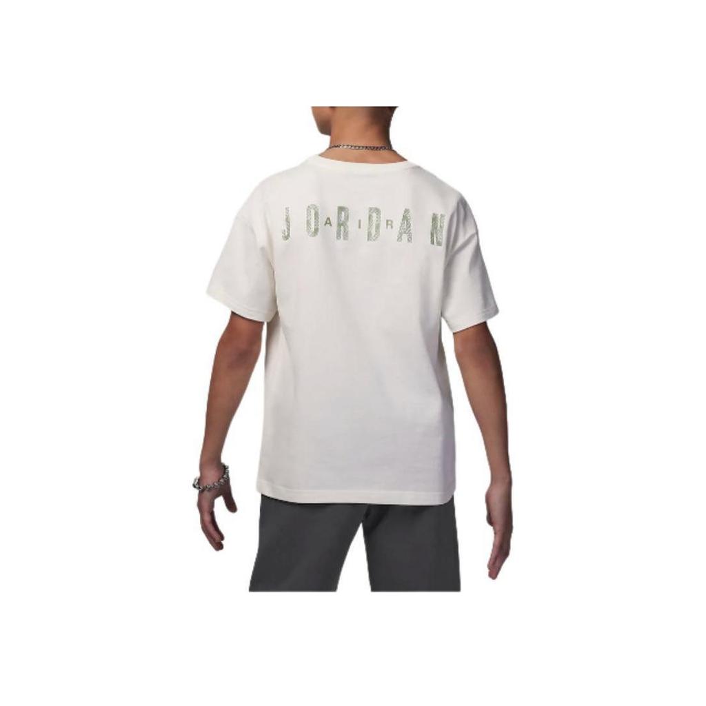 Jordan Harmony Logo Printed Round Neck Casual Short Sleeve T-Shirt Kids Tops Sail-White HJ8055-133