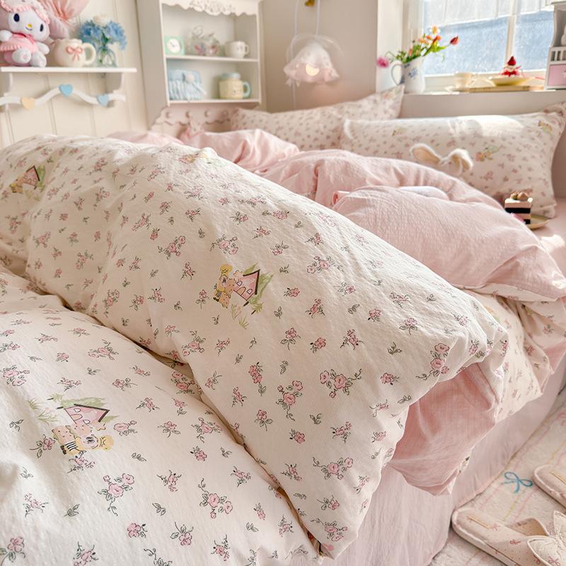 Pure Cotton Cloud Feel Double Layer Dormitory All Cotton Wood Cotton Quilt Cover Soft Breathable Durable Bedding Essential