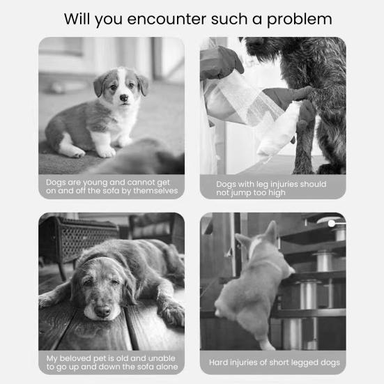 Dog Stairs for Small Dogs Curved Dog Steps Indoor Puppy Older Pets Ramp with Washable Cover Non-Slip Bottom Stairs for Puppies Medium Pets