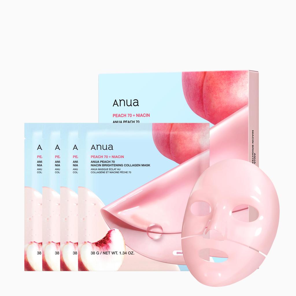 ANUA Peach 70 Niacin Collagen Face Mask for Glowing and Pore Moisturizing for Dry and Combination This Sheet Mask Is a Collagen Pack and Is Perfect