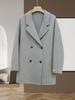 Women's Mid-Length Double-Breasted Wool Coat - 2025 Autumn/Winter Collection, Suit Collar, Commuting Style