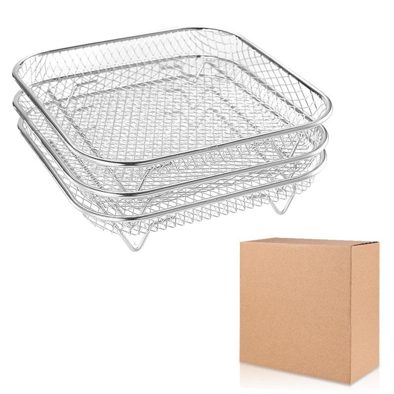 304 Stainless Steel Air Fryer Accessories Cooking Rack Grill Mesh Oil Drip Tray Baking Rack