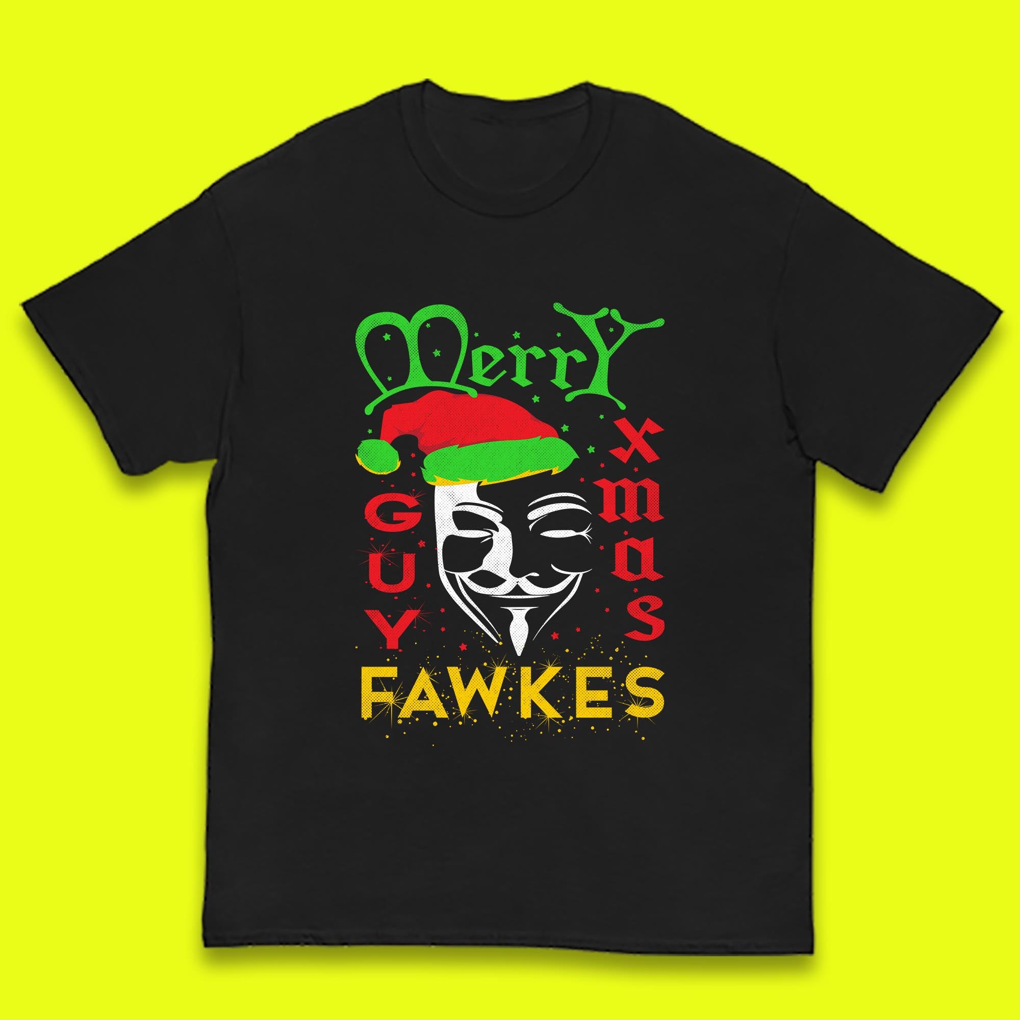Merry Christmas Anonymous Mask Kids T Shirt 110