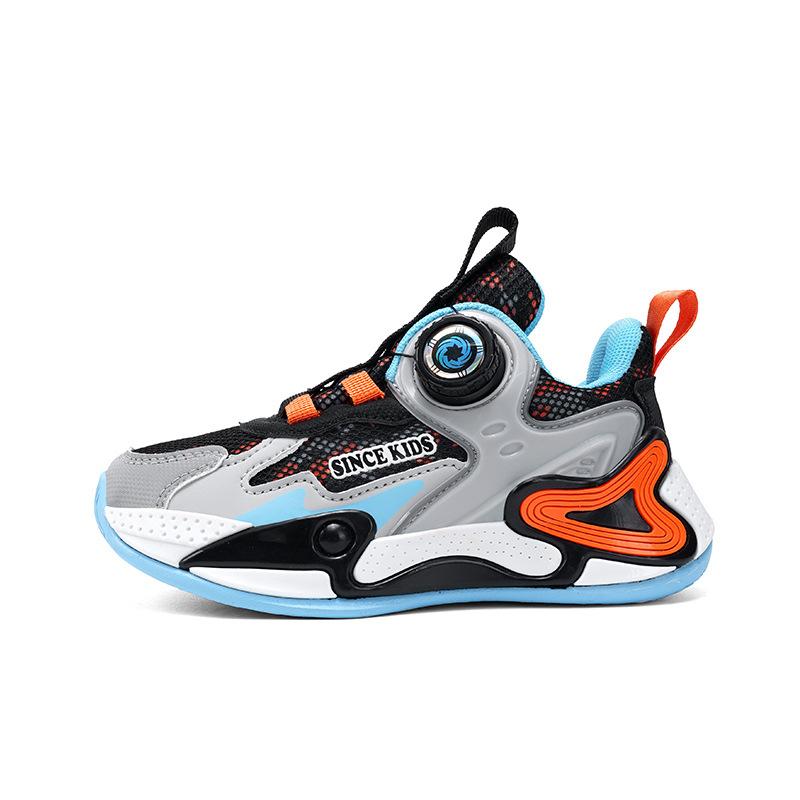 Boys' shoes Spring and Autumn Children's non-slip breathable mesh versatile Boys' rotating buckle sports shoes Campus casual versatile