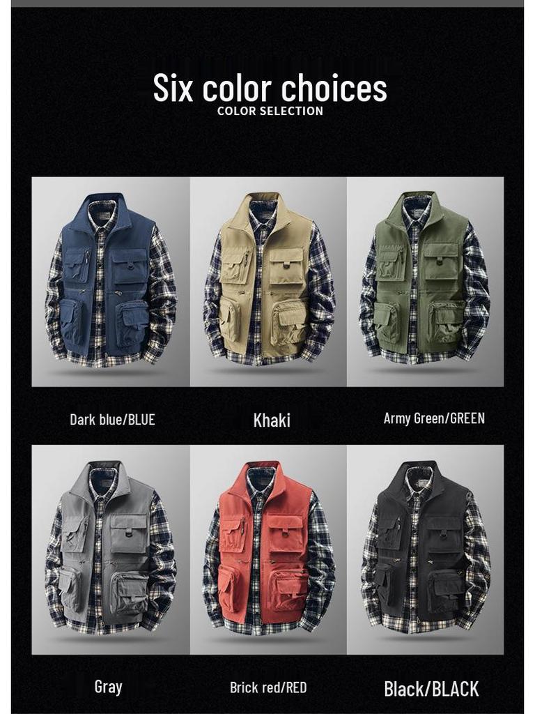 Men's Outdoor Workwear Multi-Pocket Vest - Thin, Sleeveless Fishing & Photography Jacket