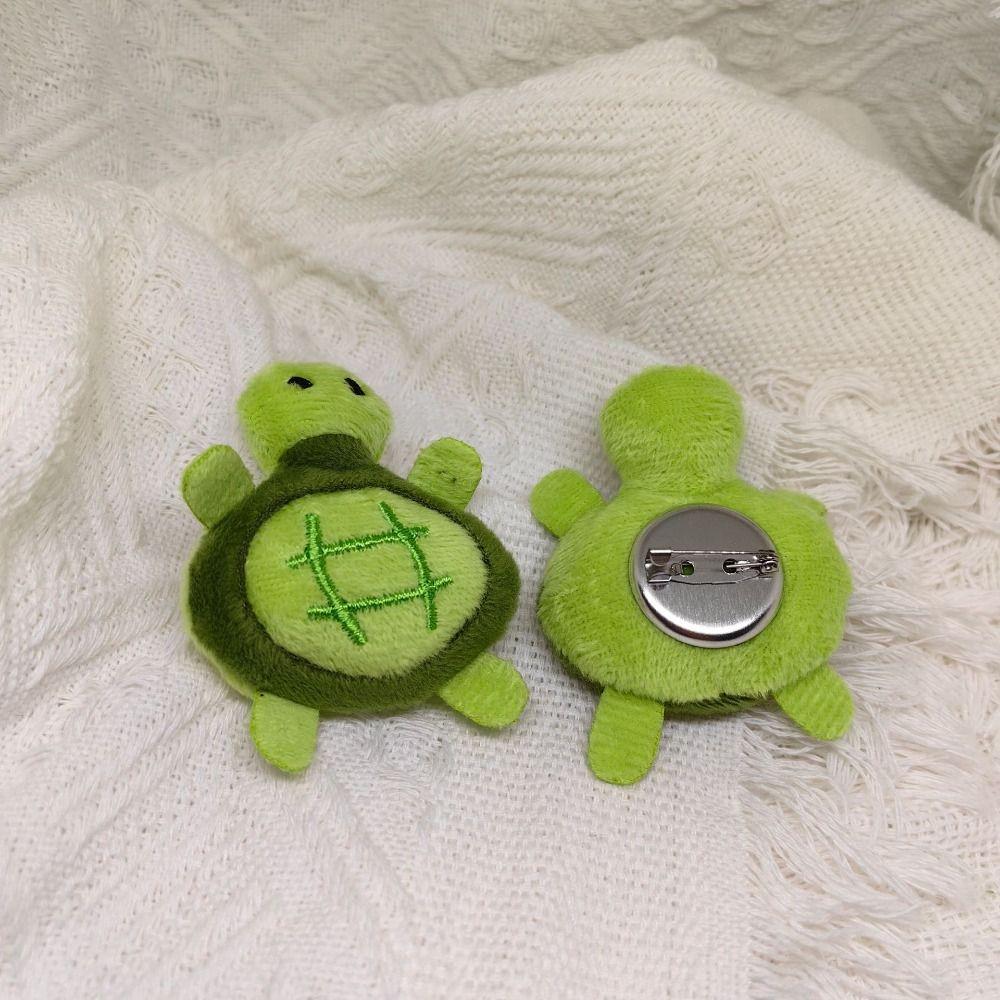 Plush Stuffed Bag Name Tag Cartoon Turtle Brooch Cute Turtle Plush Keychain  Hanging Accessory