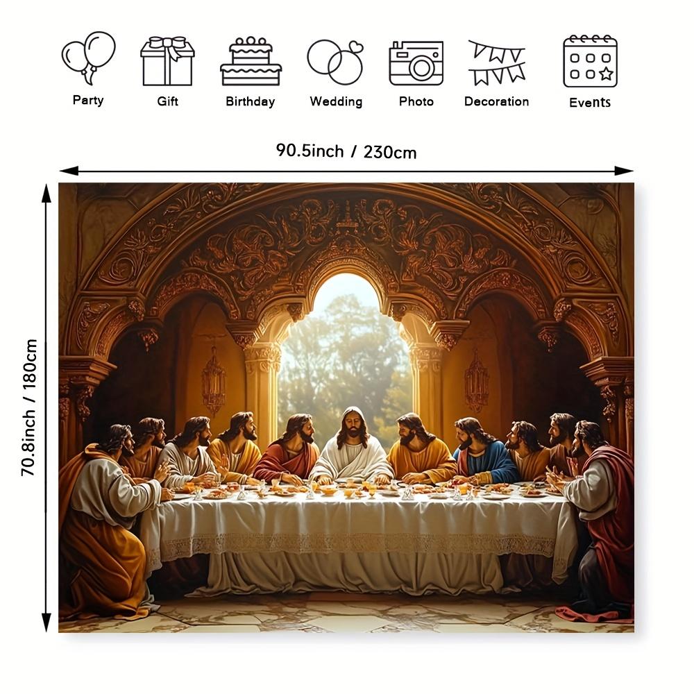 piece polyester backdrop with 3D visual effect "The Last Supper" – very suitable for holiday celebrations