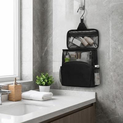 Large Capacity Hanging Toiletry Bag Mesh Durable Travel Shower Bag Lightweight Foldable Portable Storage Bag Swimming
