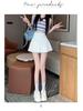 High-Waisted Summer A-Line Pleated Skirt for Women - Sweet & Fresh, Anti-Exposure, College Style, Petite Short Length.