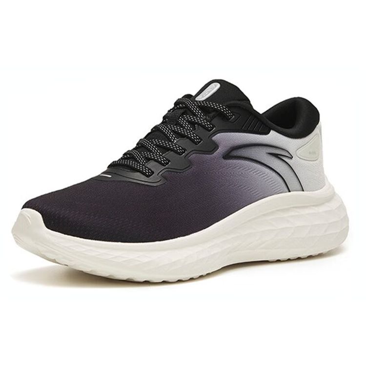 Anta Versatile Shock Absorbing Wear Resistant Breathable Rebound Low Top Running Shoes Men Sneakers Black White 912315572-1