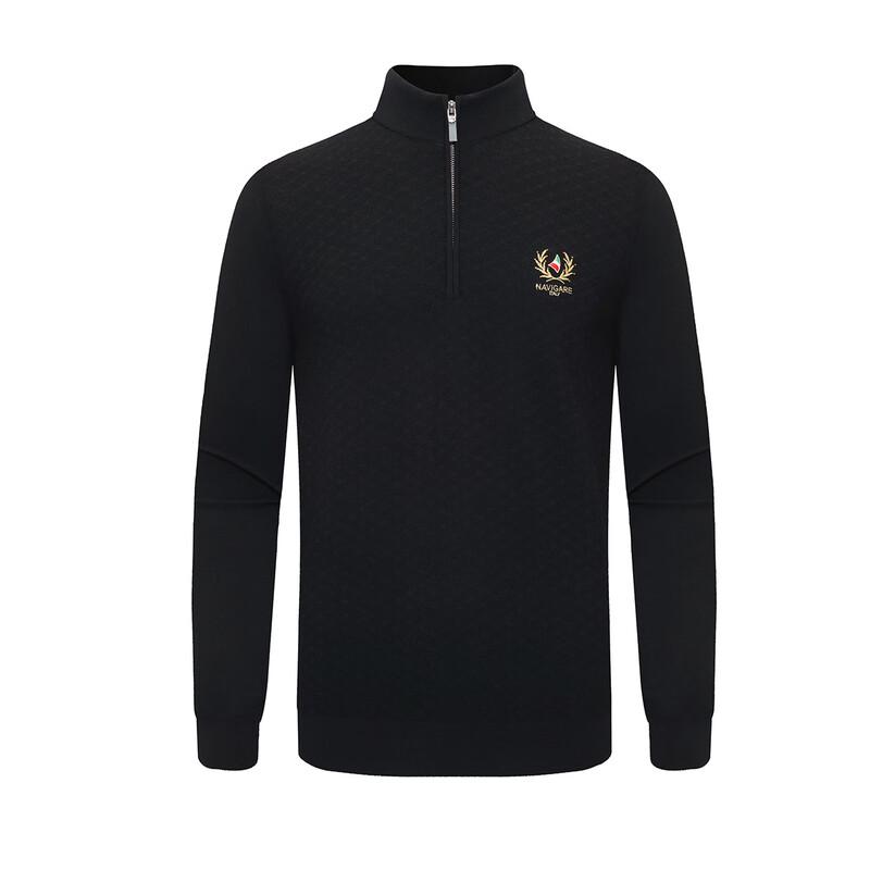 Navigare Men's Long-Sleeve Half-Button Mock Neck Sweater