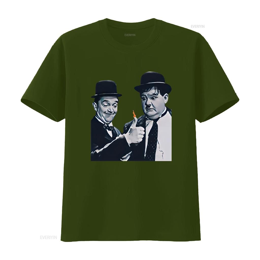 Oliver Hardy Stan Laurel Vintage Film inspired Design T shirt Retro Style for Classic Movie Fans vintage Washed Soft