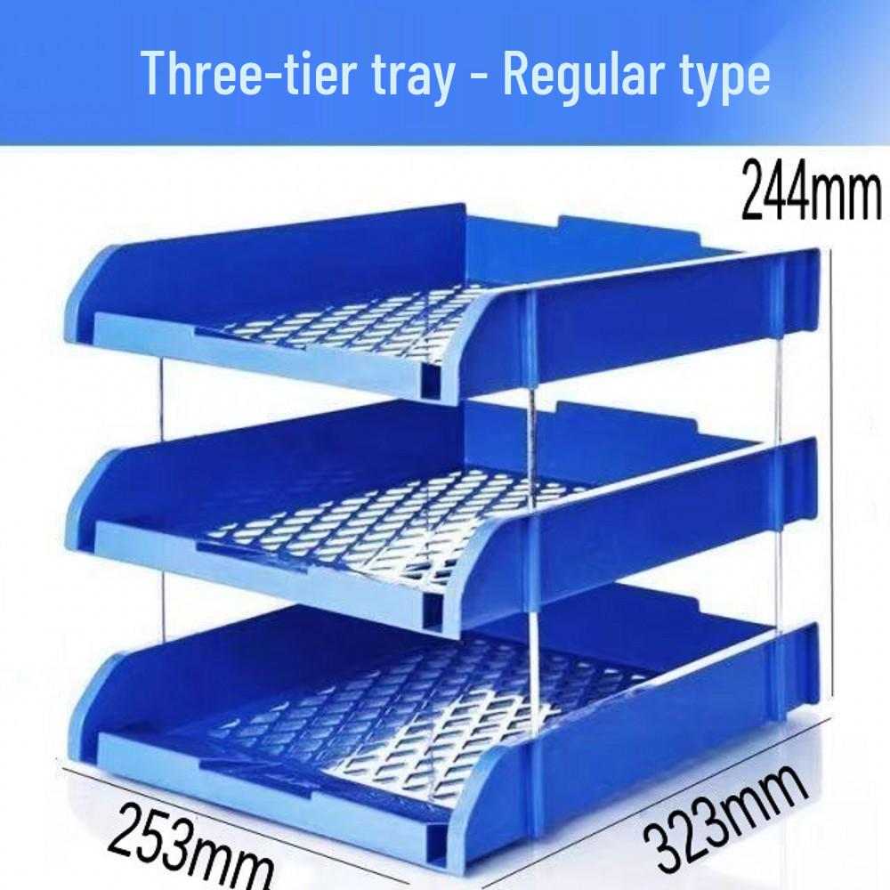 Three-Tier Desktop File Holder and Organizer Rack