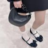 Sheepskin~ French bow leather shoes Mary Jane shoes women's beautiful versatile small heels thick heel single shoes ladyshoes
