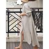 Spring and Summer Cotton and Linen Shirt Skirt Loose Irregular Shirt Cardigan Long Dress