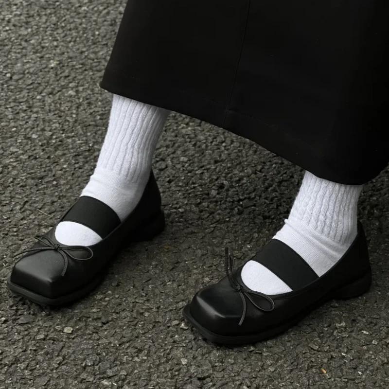 Designer Spring Women Mary Jane Shoes Fashion Square Toe Ladies Comfort Soft Sole Flats Women's Comfort Ballerinas Shoes