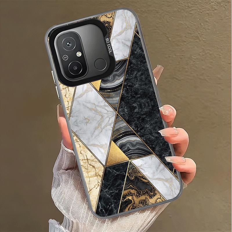 Geometrisches Marmormuster Stoßfeste Handyhülle für Xiaomi Poco X7 X6 X5 X3 Pro F7 Ultra M8 Redmi 15C 15 14C 13C 12C 10C 13 12 10