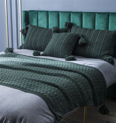 Ins Knitted Woolen Blanket Simple Shawl Casual Take Towel Model Room Pillow Pillowcase Cover Blanket