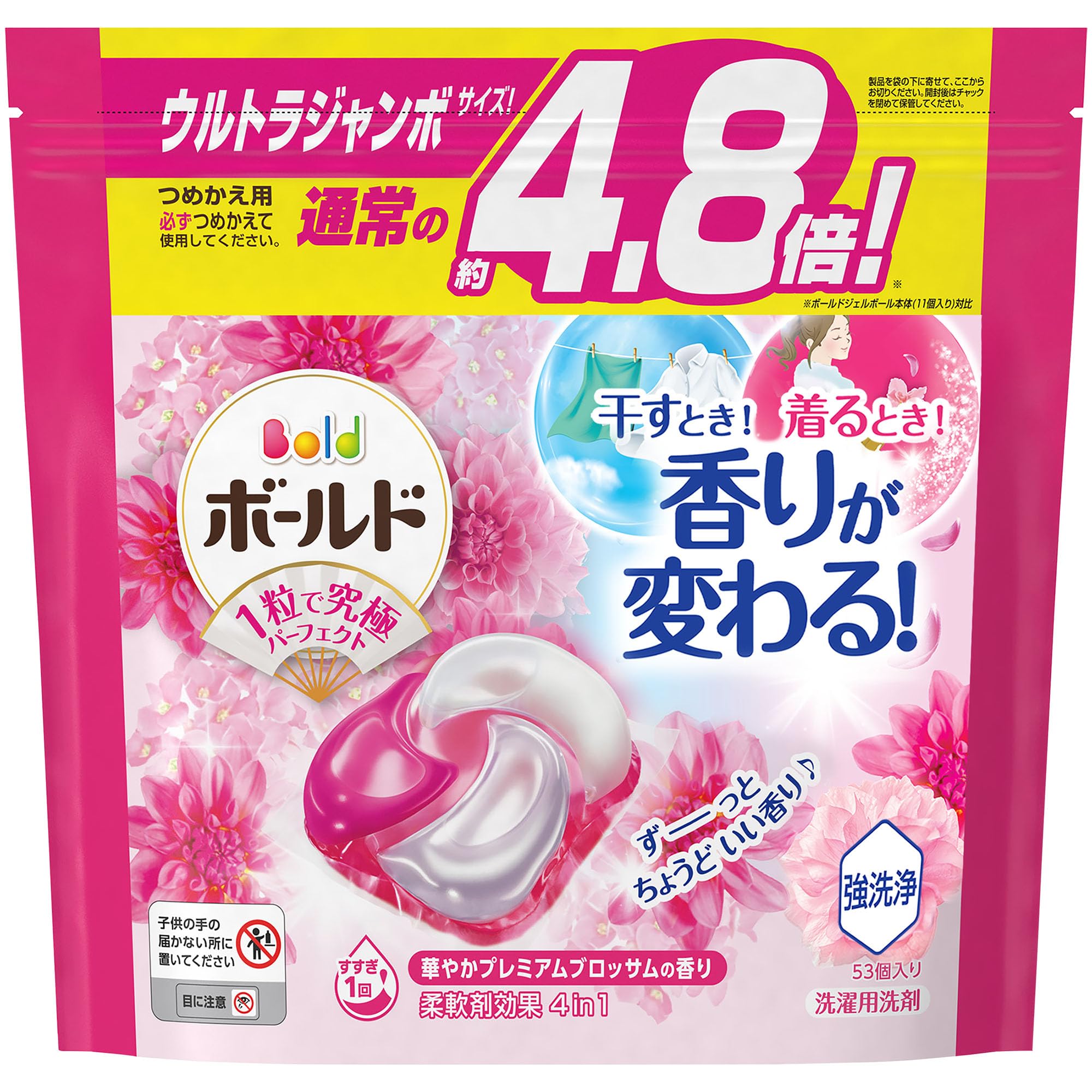 

Гель для стирки Bold 4D Premium Blossom, сменный блок (53 штуки)