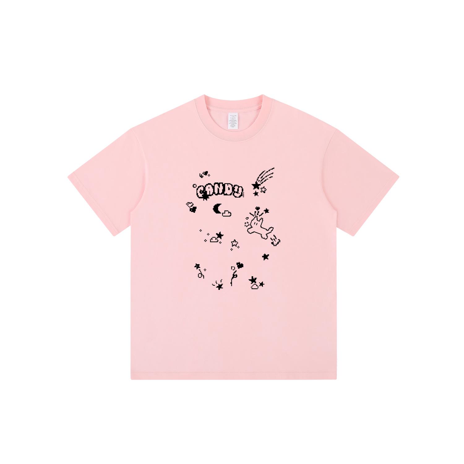 

Unisex Cartoon Print Cotton Heavyweight Tee L чорний