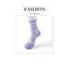 Female Spring and Autumn Striped Letters Professional Badminton Tennis In Tube Cotton Socks